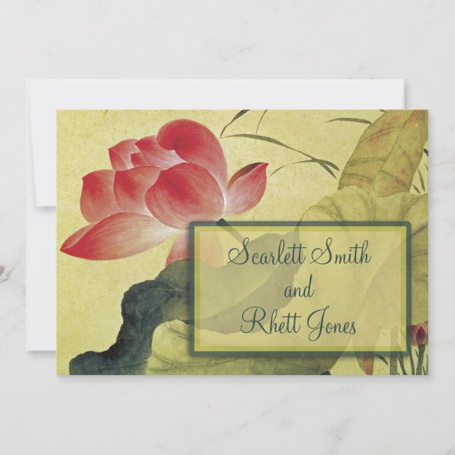 Invitation de mariage Lotus Blossom (Devant)