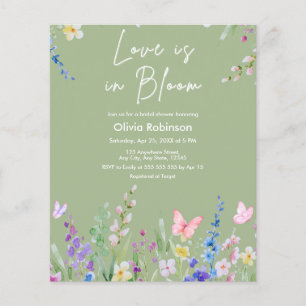 Invitation de mariage Love is in Bloom vert sauge