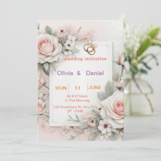 Invitation de mariage luxueuse et élégante avec lu