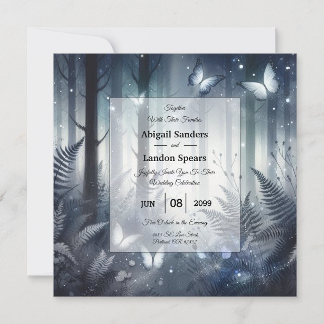 Invitation de mariage Magie de minuit et Ailes au  (Devant)