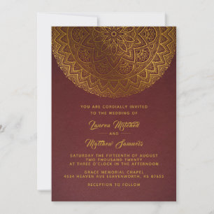Invitation de mariage mandala or