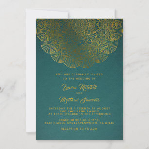 Invitation de mariage mandala or