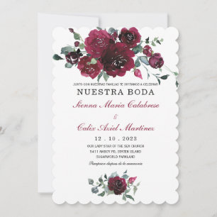 Invitation de mariage marsala en espagnol invitati