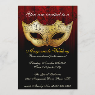 Invitation de mariage masqué élégante
