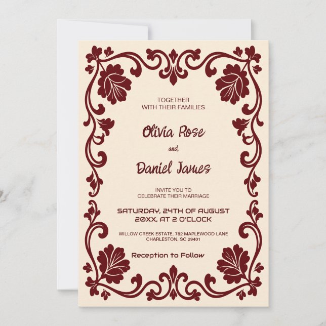Invitation de mariage médiéval royal élégant (Devant)