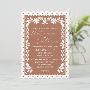 Invitation de Mariage Mexicaine Terracotta Papier