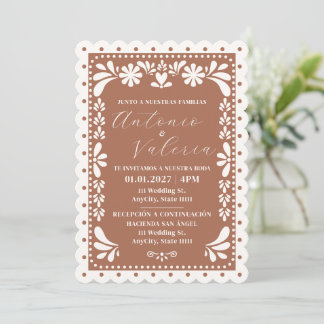 Invitation de Mariage Mexicaine Terracotta Papier 