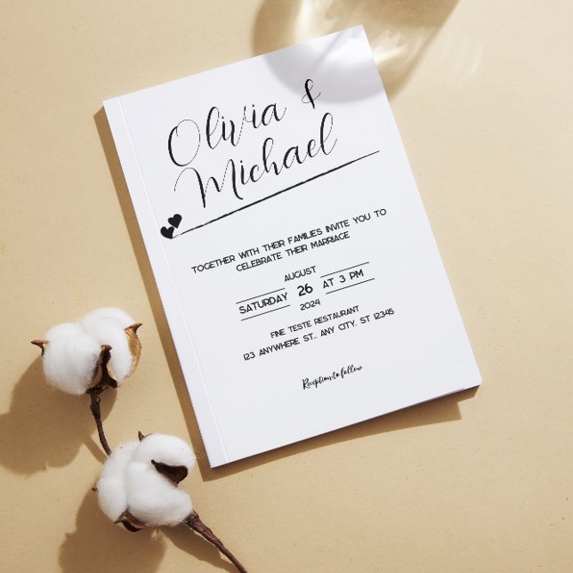 Invitation de mariage mimaliste, élégante (Créateur téléchargé)