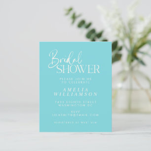 Invitation de mariage minimal Aqua Script Budget