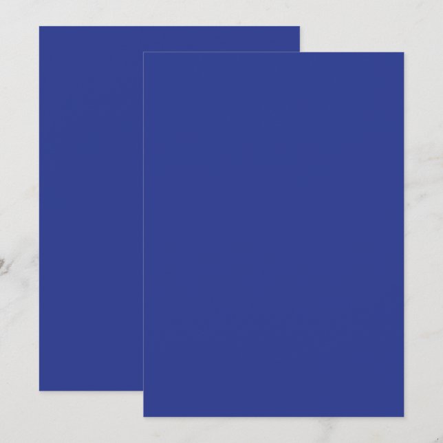 Invitation de mariage minimal audacieuse en bleu p (Devant / Derrière)