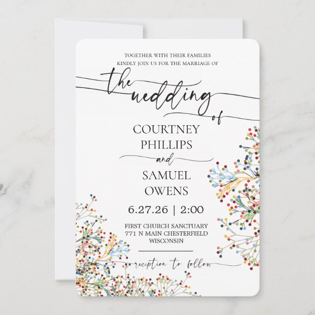 Invitation de mariage minimal élégant (Devant)