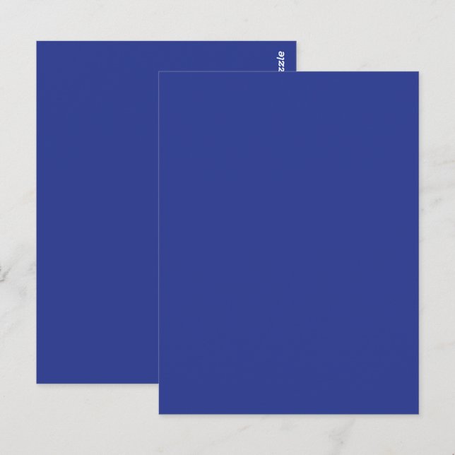 Invitation de mariage minimale en bleu profond (Devant / Derrière)