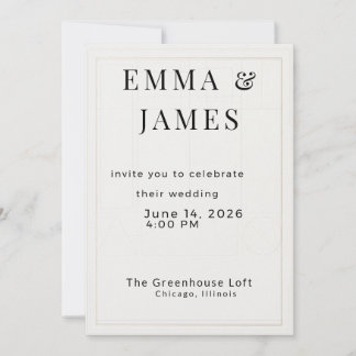 Invitation de mariage minimaliste