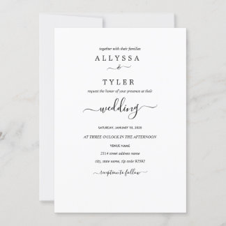 Invitation de mariage minimaliste