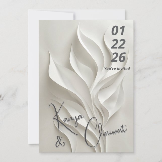 Invitation de mariage minimaliste abstraite  (Devant)