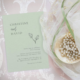Invitation de mariage minimaliste bohème sage