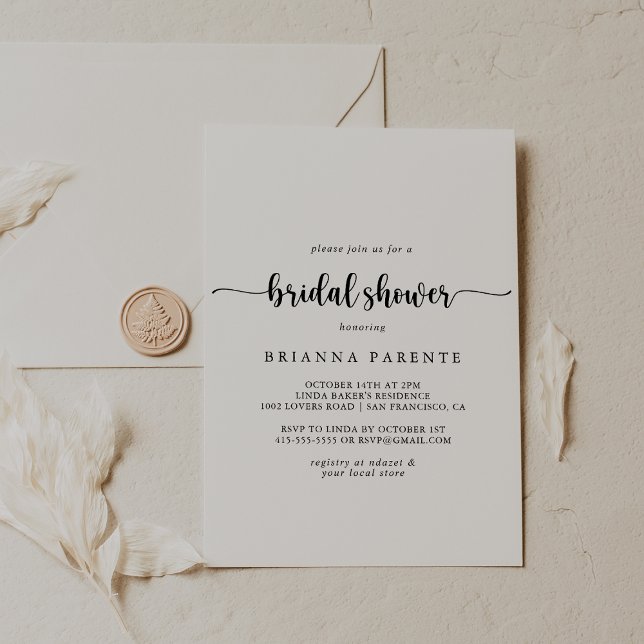Invitation de mariage minimaliste calligraphiée po (Créateur téléchargé)