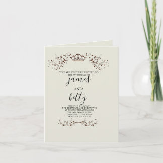 Invitation de mariage minimaliste couronne simple