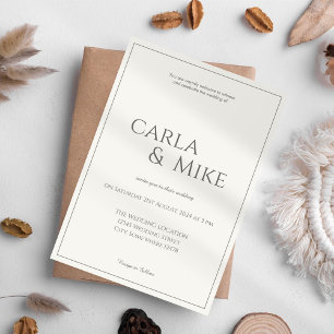 Invitation de mariage minimaliste de luxe brun