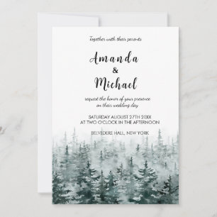 Invitation de mariage minimaliste d'hiver