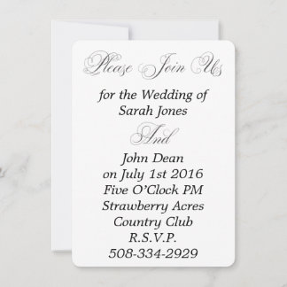 Invitation de mariage minimaliste élégante