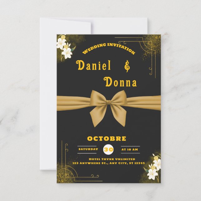 Invitation de mariage minimaliste élégante – Modif (Devant)