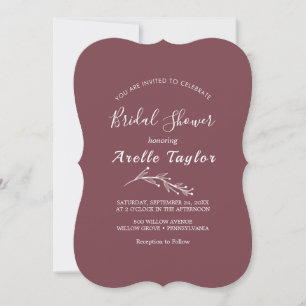 Invitation de mariage minimaliste feuille Bourgo