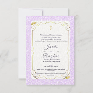 Invitation de mariage minimaliste ganesha indien