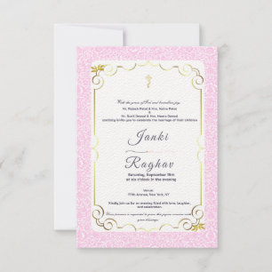Invitation de mariage minimaliste ganesha indien