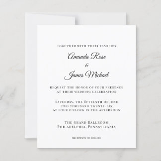 invitation de mariage minimaliste moderne
