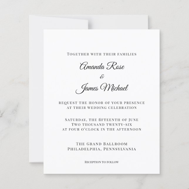 invitation de mariage minimaliste moderne (Devant)
