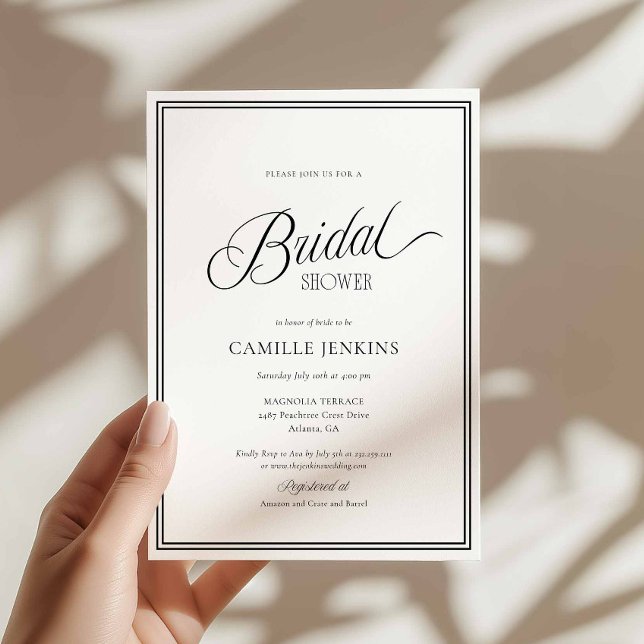Invitation de mariage minimaliste moderne (Minimal Modern Bridal Shower Invitation)