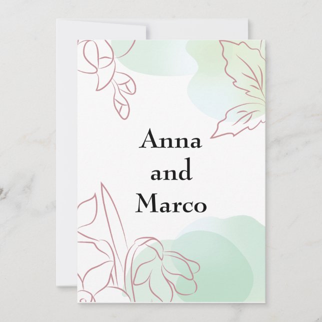 Invitation de mariage minimaliste moderne (Devant)