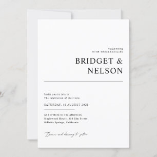 Invitation de mariage minimaliste noir & blanc mod