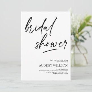 Invitation de mariage minimaliste noire