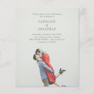 Invitation de mariage minimaliste photo budget