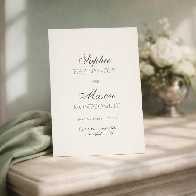 Invitation de mariage minimaliste Sage (Créateur téléchargé)