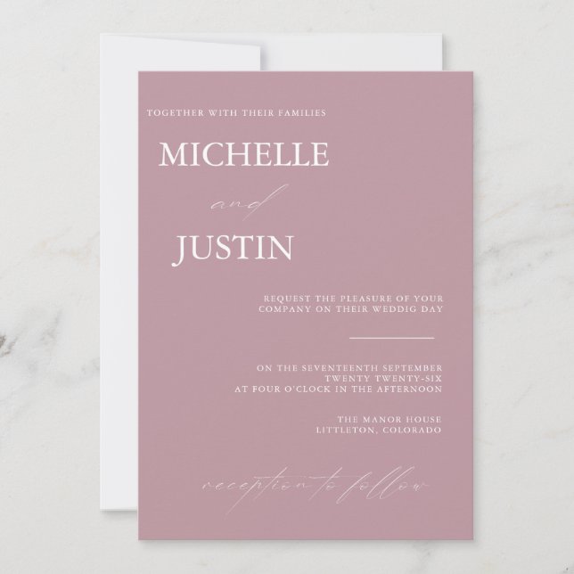 Invitation de mariage minimaliste simple moderne (Devant)