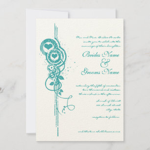 Invitation de mariage Mint Heart Circles et des to