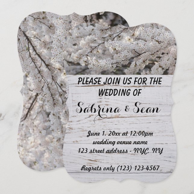 Invitation de mariage mixte demi-et demi-conceptio (Devant / Derrière)