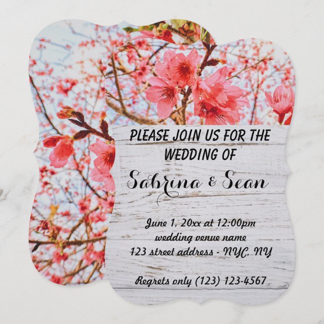 Invitation de mariage mixte demi-et demi-conceptio (Devant / Derrière)