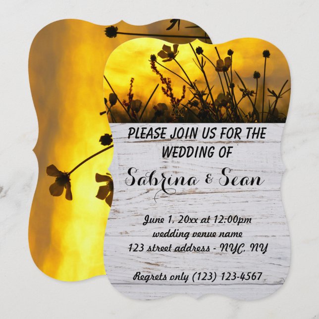Invitation de mariage mixte demi-et demi-conceptio (Devant / Derrière)