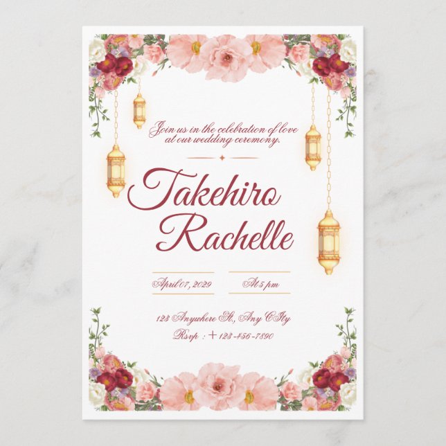Invitation de mariage moderne (Devant)