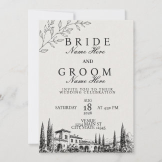 Invitation de mariage moderne