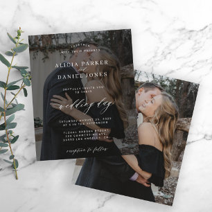 Invitation de mariage moderne avec superposition d