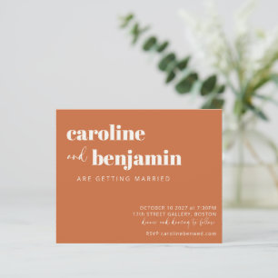 Invitation de mariage moderne chic terracotta auda