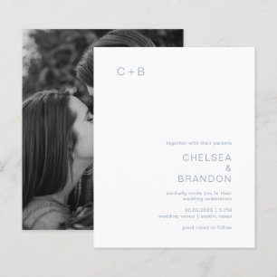 Invitation de mariage moderne et budget monogramme