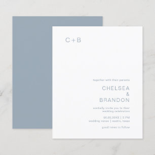 Invitation de mariage moderne et budget monogramme