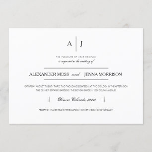 Invitation de mariage moderne et minimaliste