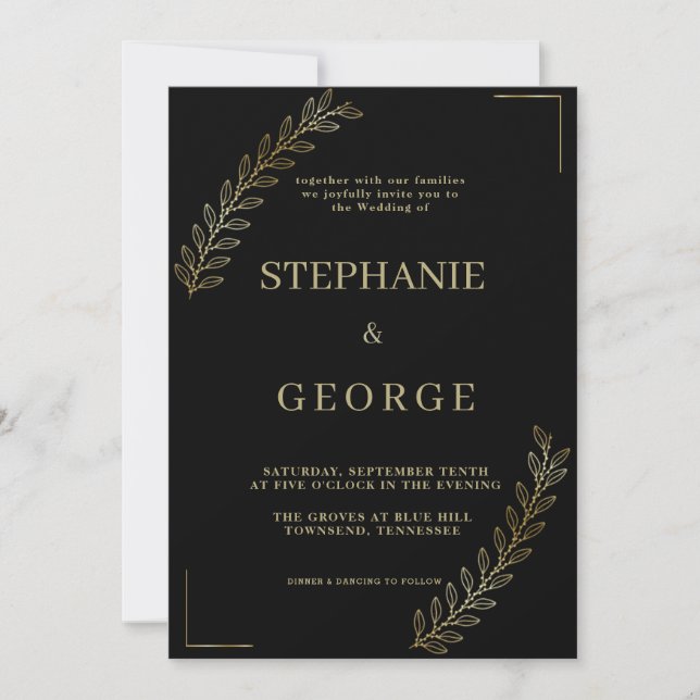 Invitation de mariage moderne et minimaliste (Devant)